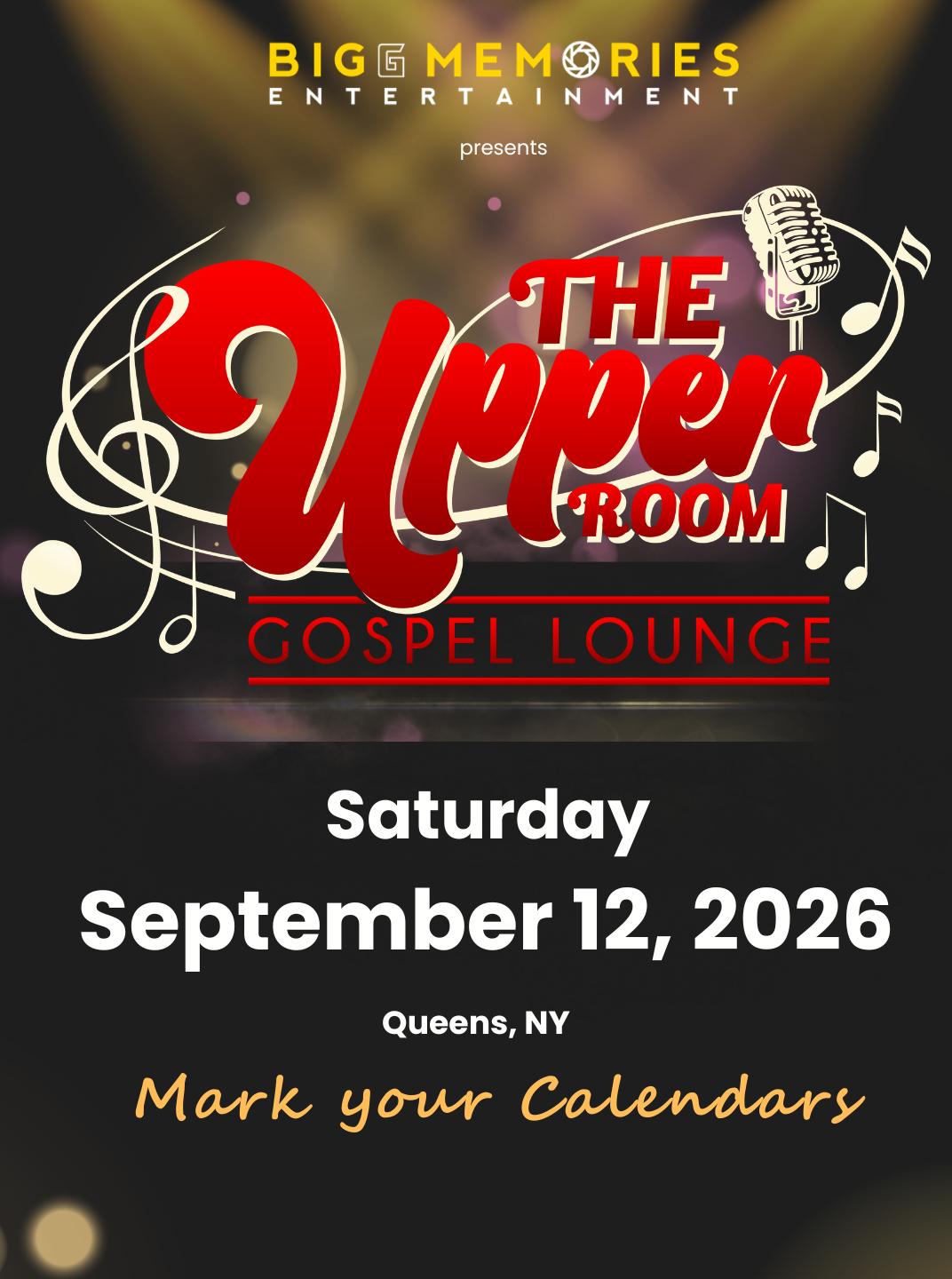 Upper Room Gospel Lounge September 12, 2026